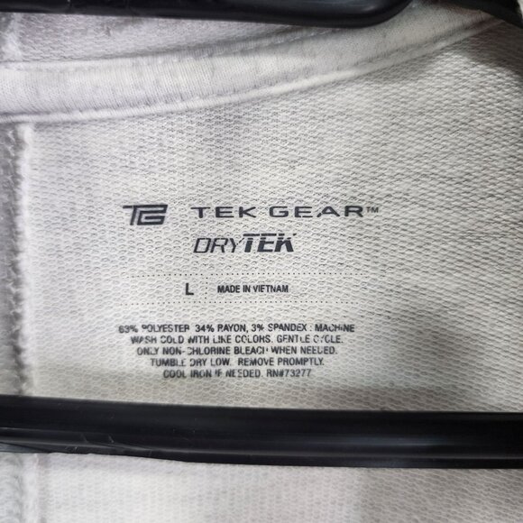 Womens Heathered Gray Tek Gear Open Front Cardigan Hooded Sweater Size L - Picture 4 of 8